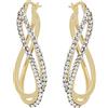 DelPia, Orecchini 2begold in Oro 18kt e Argento Sterling 925 Modello Dea Senia con Cristalli Luminosi (oro giallo)