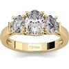 Jeulia Anello Donna in Argento 925 con Zirconi Cubici, Fede Eternity Classica, Anello in Oro con Tre Pietre Ovali, Set Anelli Fidanzamento Matrimonio Promessa Regalo Donna