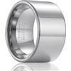 SOXEMAN Anello da Pollice Uomo, Fascia in Tungsteno Pesante Larghezza 14mm, Gioiello Solido dallo Stile Dominante, Comfort Fit (Misura USA) | Argento | Misura USA 10 (62,2 mm)