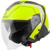 Bogotto H586 BT Illus Casco jet Bluetooth, nero opaco/giallo, L
