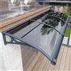 DSWZLQDXB Pensilina Antipioggia Per Finestra Con Grigio Policarbonato e Staffa in Alluminio Grigio,Tettoia Per Porta D'ingresso Con grande guida per l'acqua Pensilina Esterno,Giardino,Portico (120 x 300cm)
