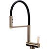 XJTNLB Miscelatore Cucina con Doccetta Oro Spazzolato Rubinetto Lavello Cucina Pieghevole Sottofinestra Miscelatore Monocomando Lavello