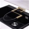 XJTNLB Rubinetto Abbattibile Cucina con Doccetta Rubinetto Sottofinestra Oro Spazzolato Rubinetti Cucina Flessibile Miscelatore Monocomando Lavello