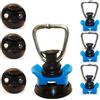 Gubar-Tech Set da 4 pezzi, colore arancione, 8 pezzi, 4 raccordi singoli per guide aeree + 4 piastre rotonde nere (O-blu)