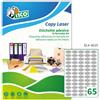 Tico Italia SL4-3619 Etichette adesive carta argento, 100 fogli A4, ovali 36x19mm, 65 etichette per foglio, adesivo permanente, stampanti laser, tipografiche e serigrafiche