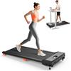UREVO Tapis Roulant Salvaspazio Elettrico, Con 9% Inclinazione Manuale,Mini Tapis-Roulant da Casa,Smorzamento a 6 punti & Silenzioso，Schermo LED e Telecomando,Walking Pad per Camminare e Correre