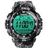 TEKMAGIC Uomini Ragazzi Orologio Nuoto Immersione 10 ATM Impermeabile con Funzioni di Cronometro, Cronografo, Sveglia e Display Doppio Fuso Orario, Formato 12/24 Ore Selezionabile, Military