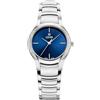COVER Orologio da donna Sandara CO203 con cinturino in acciaio inox e vetro zaffiro 5 ATM, argento/blu scuro