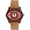 SUPBRO Orologio da donna in legno Orologio analogico da polso al quarzo adatto a qualsiasi polso con cinturino in pelle