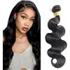 Tuheerst Body Wave Human Hair Bundles Natural Black Naturale Capelli Veri Ricci Tessitura Human Hair Extension capelli Single Bundle Double Weft Remy Hair for Woman 12 Inch