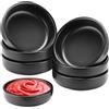 GmwyCzV 6 Pezzi Piatto Salsa, Materiale Satinato Rotondo Nero Ciotole per Salsa di Soia, Ciotole Cucina, Mini Ciotole, Diametro 8.7cm, Altezza 2.5cm, per Barbecue e Forniture per Feste.