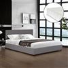 Corium Letto Contenitore con Apertura a Ribalta Letto Matrimoniale Doppio con Materasso 180x200 cm Testiera e Spazio di Stoccaggio Rivestimento in Velluto a Coste - Grigio