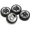 Pxyelec 4 pneumatici RC neri, scala 1/10, ruote con placcatura a 5 raggi | Off Road Car, Per HSP HPI Racing Car