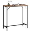 HOOBRO Tavolo da Bar Rettangolare Stretto, Tavolo da Cucina con Presa, Tavolo da Pranzo Alto, con Barra Inferiore, Struttura Triangolare, Altezza Elevata, Stile Vintage, Marrone Vintage EBF90CBT01