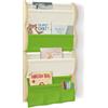 wooshwa Libreria Montessoriana per Bambini da Parete 4 Ripiani e 3 Tasche Porta Libri Bambini Scaffale Salvaspazio Legno 81x43x8cm - Verde
