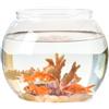 Generic Ciotola per pesci in plastica, multiuso, rotonda, trasparente, per casa, ufficio, acquario da scrivania (A)