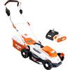 RURIS POWER FOR NATURE RURIS RXI3324e - Larghezza di taglio 33 cm, Altezza 25-75 mm, Funzione 3 in 1 (Rammassaggio, Eiezione Posteriore, Mulching), Batteria agli ioni di litio 20 V 4 Ah e caricatore incluso