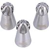 Graziano, Set 3 Beccucci Russi a Sfera Grandi - Acciaio Inox, Per Onde Lisce, Mosse, Zigrinate