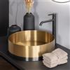 neoro n40 lavabo da appoggio Ø 40 A: 12 cm, BN0734BGGM, n40 oro spazzolato/nero spazzolato [Lavabi > Lavabi da Appoggio]