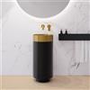 neoro n40 lavabo freestanding rotondo senza fori rubinetteria Ø 38 A: 90 cm, BN0739BGGM, n40 oro spazzolato/nero spazzolato [Lavabi > Lavabi a Pavimento]