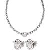 Emporio Armani Uomo Collana e Orecchini in Acciaio Inossidabile Color Argento, Set