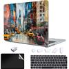 TeDaWen Custodia Rigida Compatibile con MacBook Air 13 Pollici 2023-2018 Release M1 A2337/A1932/A2179,Plastica Case Cover & EU Tastiera Cover & Screen Protecto & Adattatore USB，Città