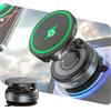 CloudValley Caricatore Wireless Auto 15W con Supporto Magnetico e Ventosa in Gel, Stand Pieghevole 360°, Porta Cellulare, Compatibile con MagSafe iPhone 17/16/15/14/13/12