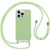 Oelrstfe Magnetica Cover per iPhone 15 6.1 con Cordino Regolabile, Compatibile con MagSafe, Trasparente Custodia con Collana Tracolla Laccio Collo Morbido TPU Silicone Lanyard Case Antiurto, Blu