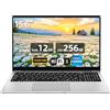 Tunhail PC Portatile da 15,6 pollici, Computer portatile Celeron N4000, laptop 12GB RAM 256GB SSD, notebook Full HD 1920 x 1080, apertura e chiusura a 180 gradi, WiFi 5, Mini HDMI, TF Card Slot, USB3.0, BT4.2