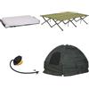 Outsunny Set da Campeggio Tenda Letto 2 Persone Materasso Gonfiabile con Borsa per il Trasporto in Polietilene, Verde Scuro