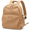 GOLF QUALITY Zaino da Donna Antifurto Borse Nylon Impermeabile,Zaino Donna Elegante Borse a Zainetto Daypack Spalla per Viaggio Lavoro Scuola, Mini Casual Daypack Marrone Terroso