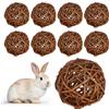 ZYEKIU 9 Pezzi Giochi per Conigli Nani, Giocattolo da Masticare per Conigli, Giochi Coniglio Naturale, Palla per Criceti Interessante, per Porcellini d'India, Cincillà, Criceti, Pappagalli (5cm)