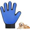 Hsyadazi Guanto Spazzola per Animali Domestici (Mano Destra) + Pettine antipulci - Guanto da toelettatura per Cani e Gatti - con Massaggio brufoli per Pelo Corto/Pelo Lungo (Blu)