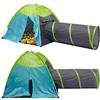 LittleTom Tenda Giocattolo per Palline 100x100x90cm con Tunnel Pop-up Blu