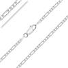 Planetys - Catenina Argento Sterling 925 Rodiato Modello Figaro (1+3) Piatta Larghezza: 2.5 mm Lunghezza: 60 cm