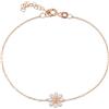 Einzelstück® Bracciale Daisy con margherite | Catenina 925 argento Sterling placcato oro 18K | Anallergico e senza nichel, Einheitsgröße, Argento sterling