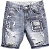 CUOREZ Pantaloncini di jeans strappati estivi da uomo versione di pantaloni dritti versatili raschiati lavati a cinque punte, Blu 996, L