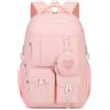 Tanou Zaino per la Scuola Elementare e Media Traspirante e Confortevole Zaini Elementari Bambina Grande Borsa Casual Zaino da Ragazze in Oxford Tessuto alla Moda, Rosa