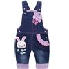 KIDSCOOL SPACE Salopette Di Jeans Per Bambina, Vestito Da Coniglietto 3D Carino In Denim Per Bambini,Blu,12-18 Mesi