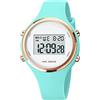 GBB Orologio digitale da donna, multifunzione, impermeabile, alla moda, colorato, sportivo, per donne, ragazze, studenti, donne, Verde chiaro, Moderno