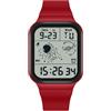 RORIOS Orologio Quadrati da Uomo Orologio da Polso Multifunzione Elettronico Orologio 50M Impermeabile Orologio Casual Digitale Orologio Cinturino in Gomma Rosso