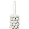 By On Portacandele Globe M, bianco, in gres porcellanato, bianco, portacandele a bastoncino, decorazione soggiorno, moderno, supporto per candele, decorazione per tavolo da pranzo, comò e davanzale