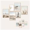 AG Design® Set DOPPIO LATO di 6 Poster Set Spiaggia Marina e Stampe d'Arte | 4 pz x 30 × 42 cm + 2 pz x 21 × 30 cm | Per Camera da Letto, Soggiorno, Cucina e Ufficio | Senza Cornici | AP6 351344