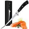 Joeji's Joejis Coltello cucina 32cm inox Coltello per sfilettare pesce per disossare con impugnatura ergonomica e custodia Coltello cucina di piccole dimensioni per spellare o rifilare pesce o carne.