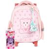Colourbook - Zaino Trolley Coccolotti, Zaino Trolley, Contiene un Coccolotto Love&Tell, Manico Allungabile, Dimensioni 38x25x12, Official Licensee (Classic Rosa)