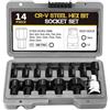 SXKBYQ Set di 14 pezzi di Bussole 1/2 con Punte Esagonali, Set Chiavi a Bussola Cricchetto, Bussole Torx Femmina, Inclusi Bussole da 3 a 24 mm, Adatto per Chiavi Elettriche e a Cricchetto