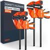 Presch Morsetti da falegname 300mm e 600mm 4 pz - Set di morsetti con forza di serraggio di 300 kg - Acciaio al carbonio e corpo rinforzato in fibra di vetro - Con funzione divaricazione