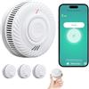 PHYSEN WiFi Rilevatore di Fumo 10 Anni Batteria, Rilevatore di Incendio Conformi a EN14604, Compatibile con Tuya/Smart Life APP