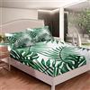 Loussiesd Set di lenzuola con foglie tropicali per bambini, donne, adulti, rami botanici, set di biancheria da letto a tema natura, 2 pezzi per letto singolo