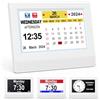 SENXINGYAN Orologio Calendario Digitale Sveglia, 7 LCD Oscuramento Automatico con Ora, Data, Anno Mese Giorno Non-Abbreviazione Orologio Completo per Perdita Di Memoria Anziani Demenza Alzheimer - Bianco